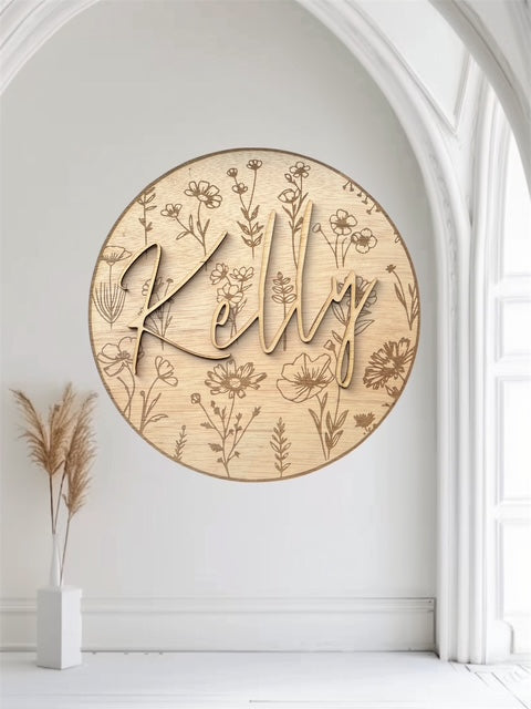 Rond bord bloemenstyle