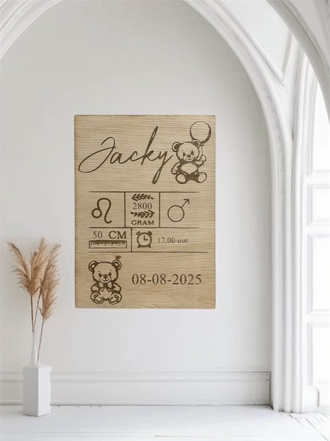 Geboortebord beertjes