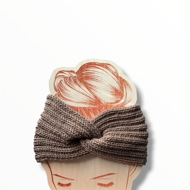 Warme haarband bruin