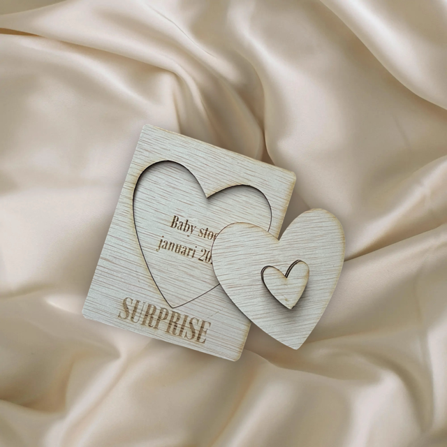 Zwangerschapsaankondiging puzzel hartje